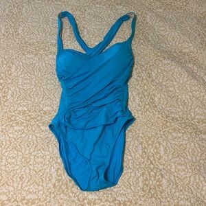 STUNNING BLUE SIZE 12 one piece swimsuit